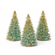 Synthetic Turquoise Home Display Decorations, with Resin and Glitter Powder, Christmas Tree, 92x52mm(DJEW-I013-A05)