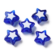 Star Acrylic Beads, Bead in Bead, Blue, 8.5x9x4mm, Hole: 1.8mm, about 2941pcs/500g(TACR-C001-02I)