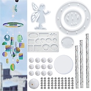 DIY Wind Chime Making Kits, including 4Pcs Silicone Molds, 13Pcs Plastic Beads, 1Pc Stainless Steel S Hooks, 1 Roll Crystal Thread, 3Pcs Round Tubes, Angel & Fairy(PW-WG22985-04)