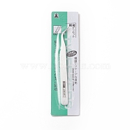 201 Stainless Steel Beading Tweezers, Stainless Steel Color, 115x9x4mm(TOOL-R018-01)