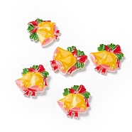 Christmas Themed Opaque Resin Cabochons, Christmas Bell, Yellow, 20x18x4mm(CRES-P022-12)