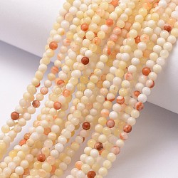 Natural Honey Jade Beads Strands, Round, 3~3.5mm, Hole: 0.7mm, about 115~125pcs/strand, 16 inch(G-K146-56-3mm)