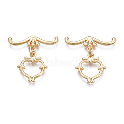 Brass Toggle Clasps, Nickel Free, Ring, Real 18K Gold Plated, Ring: 14.5x13.5x1.5mm, Bar: 23x8x1.5mm, Jump Ring: 5x1mm, 3mm inner diameter(KK-Q278-007-NF)