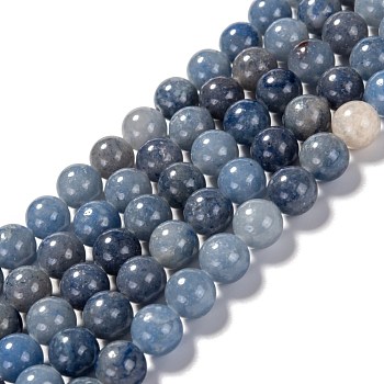 Natural Blue Aventurine Beads Strands, Round, 6mm, Hole: 0.8mm, about 65pcs/strand, 15.1 inch
