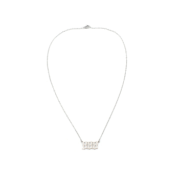 Number Necklace, 304 Stainless Steel 888 Pendants Necklace, Lucky Numerology Jewelry for Women, Stainless Steel Color, 18.42inch(46.8cm), Pendant: 12.5x26x1.5mm