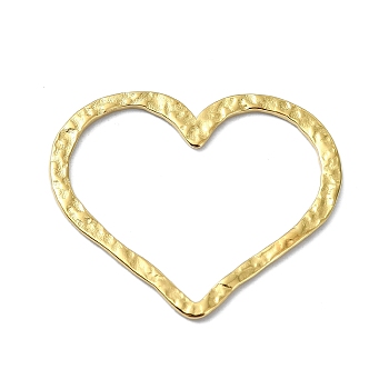 Ion Plating(IP) 304 Stainless Steel Linking Rings, Heart, Real 18K Gold Plated, 26x30.5x1mm