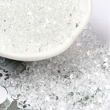 Opaque Glass Seed Beads, Peanut, Clear, 3.5~4x2~2.5x2~2.3mm, Hole: 0.8mm