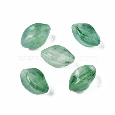 Medium Aquamarine Twist Acrylic Beads