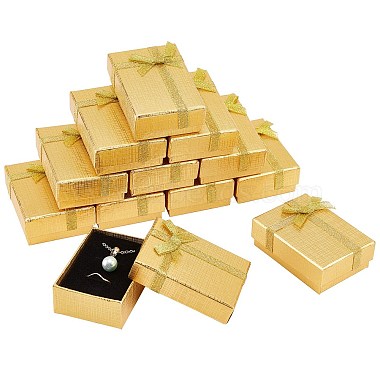 Gold Rectangle Paper Necklace Box