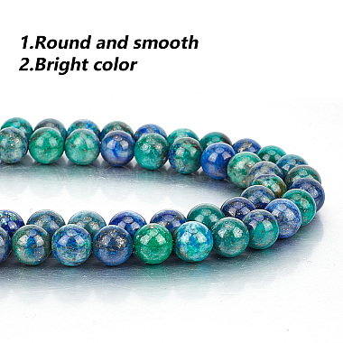 2 Strands Natural Chrysocolla and Lapis Lazuli Beads Strands(G-GO0001-38A)-3