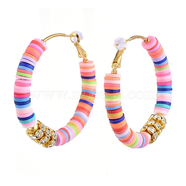 Heishi Beaded Hoop Earrings(X-EJEW-JE04081)-2