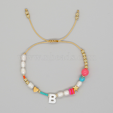 Colorful Letter B Pearl Bracelets