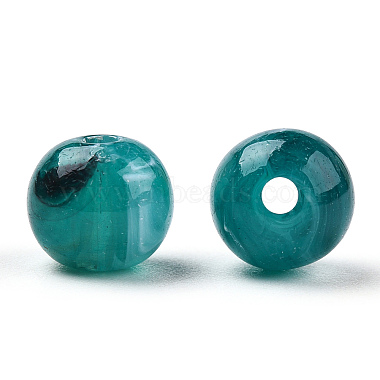8mm Teal Round Acrylic Beads