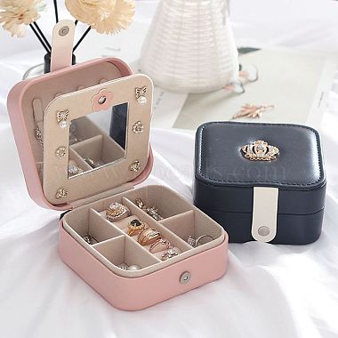 PU Imitation Leather Jewelry Organizer Box(CON-P016-A01)-3