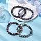 4Pcs Constellation 8mm Round Natural Larvikite & Blue Spot Jasper & Rhodonite & Picasso Jasper Beaded Stretch Bracelets for Women(BJEW-JB10639)-2