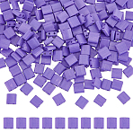 240Pcs 2-Hole Baking Paint Opaque Colours Glass Seed Beads, Rectangle, Medium Purple, 5x4.5~5.5x2~2.5mm, Hole: 0.5~0.8mm(SEED-SC0001-12D)