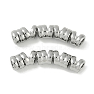 Brass Curved Tube Beads, Platinum, 28x8x6mm, Hole: 3mm(KK-P283-11P)