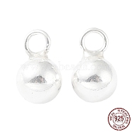 925 Sterling Silver Pendants, Bell Charm, Silver, 6.3x4mm, Hole: 1.4mm(STER-K174-03B-S)