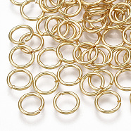 Brass Open Jump Rings, Real 18K Gold Plated, 7x0.7mm, Inner Diameter: 5mm(X-KK-S348-246)