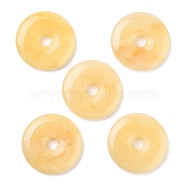 Natural Topaz Jade Pendants, Donut/Pi Disc Charms, 40x7mm, Hole: 8mm(G-NH0010-02B)