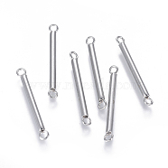 304 Stainless Steel Links, Bar Links, Column, Stainless Steel Color, 25.5x2mm, Hole: 1.6mm(STAS-I120-02-P)