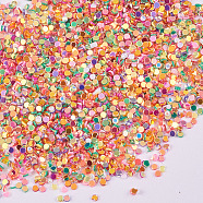 Laser Shining Nail Art Glitter, Manicure Sequins, DIY Sparkly Paillette Tips Nail, Flat Round, Colorful, 1~1.5x0.1mm(X-MRMJ-S020-002C)