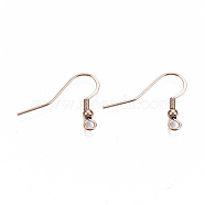 304 Stainless Steel French Earring Hooks, Flat Earring Hooks, Ear Wire, with Horizontal Loop, Cadmium Free & Nickel Free & Lead Free, Rose Gold, 18~20x21mm, Hole: 2.5mm, Pin: 0.7mm(X-STAS-S111-007RG-NR)