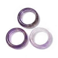 Natural Amethyst Plain Band Ring, Gemstone Jewelry for Women, US Size 6 1/2(16.9mm)(RJEW-P044-01A-08)