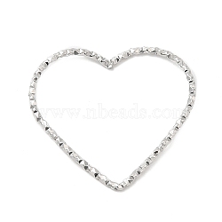 Non-Tarnish 304 Stainless Steel Linking Rings, Textured, Heart, Stainless Steel Color, 24x26x1mm, Inner Diameter: 21x24mm(STAS-Z041-05P)