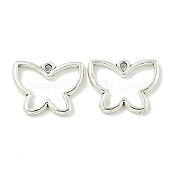 Tibetan Style Alloy Pendants, Lead Free & Cadmium Free, Butterfly Charms, Antique Silver, 13.5x17.5x2mm, Hole: 1.5mm(TIBE-I026-5992AS)