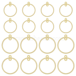 40Pcs 2 Style Alloy Connector Charms, 2-Loop Link Pendants, Round Ring, Golden, 23~28x20~25x1.5mm, Hole: 1.2~1.5mm, 20pcs/style(FIND-FH0007-15)