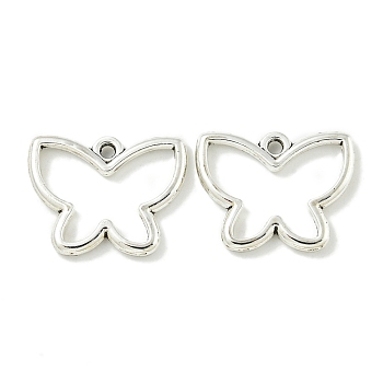 Tibetan Style Alloy Pendants, Lead Free & Cadmium Free, Butterfly Charms, Antique Silver, 13.5x17.5x2mm, Hole: 1.5mm