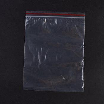 Plastic Zip Lock Bags, Resealable Packaging Bags, Top Seal, Self Seal Bag, Rectangle, Red, 20x15cm, Unilateral Thickness: 1.8 Mil(0.045mm), 100pcs/bag