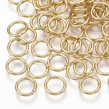 Brass Open Jump Rings, Real 18K Gold Plated, 7x0.7mm, Inner Diameter: 5mm