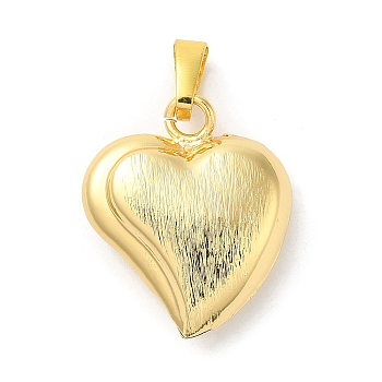Brass Pendants, Long-Lasting Plated, Lead Free & Cadmium Free, Heart Charm, Real 18K Gold Plated, 24x20x7.5mm, Hole: 8x5mm