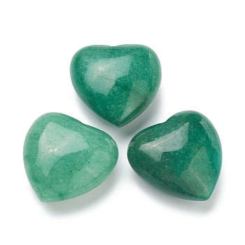 Natural Green Aventurine Heart Love Stone, Pocket Palm Stone for Reiki Balancing, 39~40x40x19~21mm