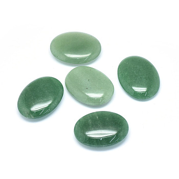 Natural Green Aventurine Oval Palm Stone, Reiki Healing Pocket Stone for Anxiety Stress Relief Therapy, 44~45x33~34x9~12mm