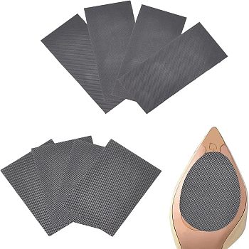 CHGCRAFT 8Pcs 2 Style Shoe Sole Repair, Rubber Sole Replacement, Self-adhesive Anti-Slip Shoe Bottom Pads, Rectangle, Black, 129.5~252x79.5~100x1mm, 4pcs/style