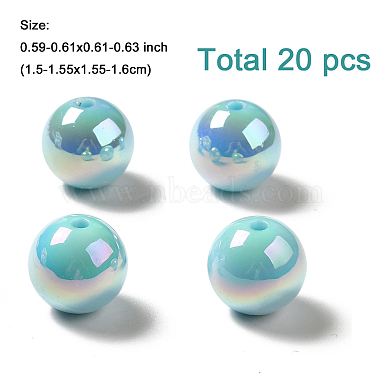 20Pcs UV Plating Rainbow Iridescent Acrylic Beads(PACR-FP0001-06)-5