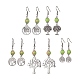 Boucles d'oreilles pendantes en alliage avec arbre de vie et perles de jaspe impérial synthétiques(EJEW-JE05405)-1