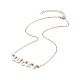 Ожерелье с подвеской из натуральной раковины и золотыми латунными цепочками на день матери(NJEW-JN04151-04)-4