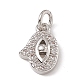 Brass Micro Pave Clear Cubic Zirconia Charms(ZIRC-F132-68P)-1