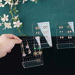 L Shaped Organic Glass Earring Display Stands, Jewelry Display Rack for Earring Organizer, Rectangle, Clear, 8x4.5x11.6cm(ODIS-PH0001-51)