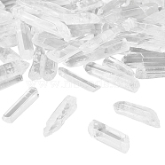 Natural Quartz Crystal Pointed Beads, No Hole/Udrilled, Hexagonal Prisms, 16~46x6~13x5~10mm; 250g; about 60pcs/box(G-OC0001-58)