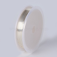 Round Copper Wire for Jewelry Making, Long-Lasting Plated, Silver Color Plated, 26 Gauge, 0.4mm, about 32.8 Feet(10m)/roll, 10 rolls/group(CWIR-L003-01S)