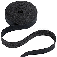 2M Flat Microfiber Imitation Leather Cord, for Clothes Decor, Black, 12mm, about 2.19 Yards(2m)/Roll(FIND-WH0420-75A-01)