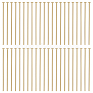 4 Bags Brass Flat Head Pins, Long-Lasting Plated, for Jewelry Making, Real 18K Gold Plated, 21 Gauge, 30x0.7mm, Head: 2mm, about 100pcs/bag(FIND-BC0005-21G)