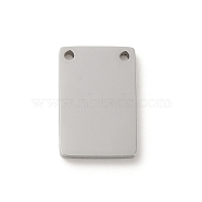 304 Stainless Steel Stamping Blank Tag Charms, Laser Cut, Rectangle Charm, Stainless Steel Color, 15x10x1.5mm, Hole: 1.2mm(STAS-K270-37P)