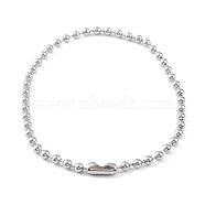 304 Stainless Steel Ball Chain Necklaces for Women, Stainless Steel Color, 16.54 inch(42cm), bead: 6mm(NJEW-G135-01C-P)