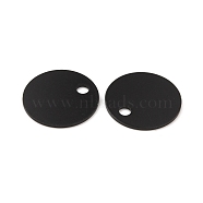 Aluminum Pendants, Flat Round, Electrophoresis Black, 20x0.8mm, Hole: 3.1mm(FIND-WH0128-40EB)